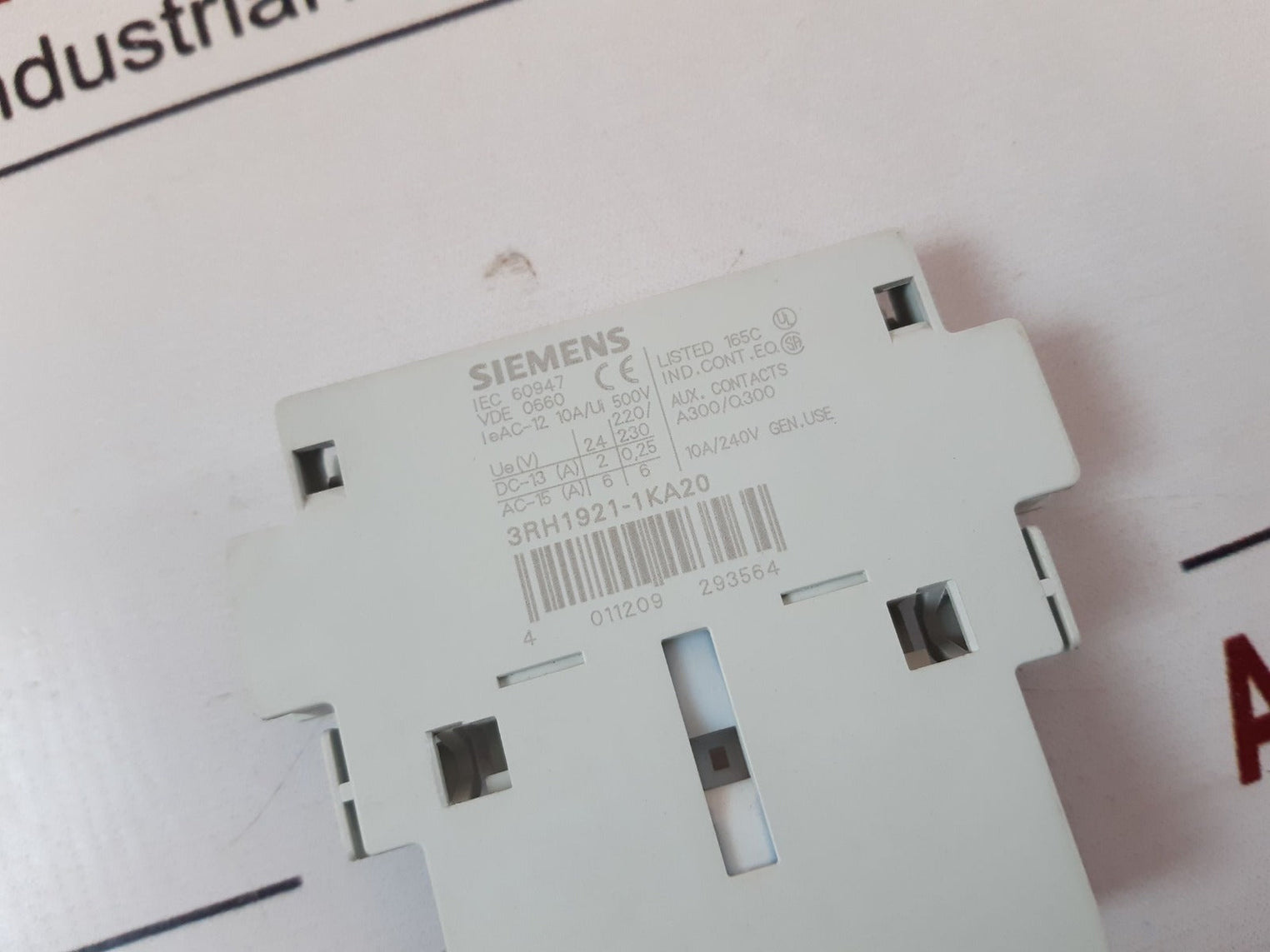Set of 2X Siemens 3rh1921-1ka20 auxiliary contact block