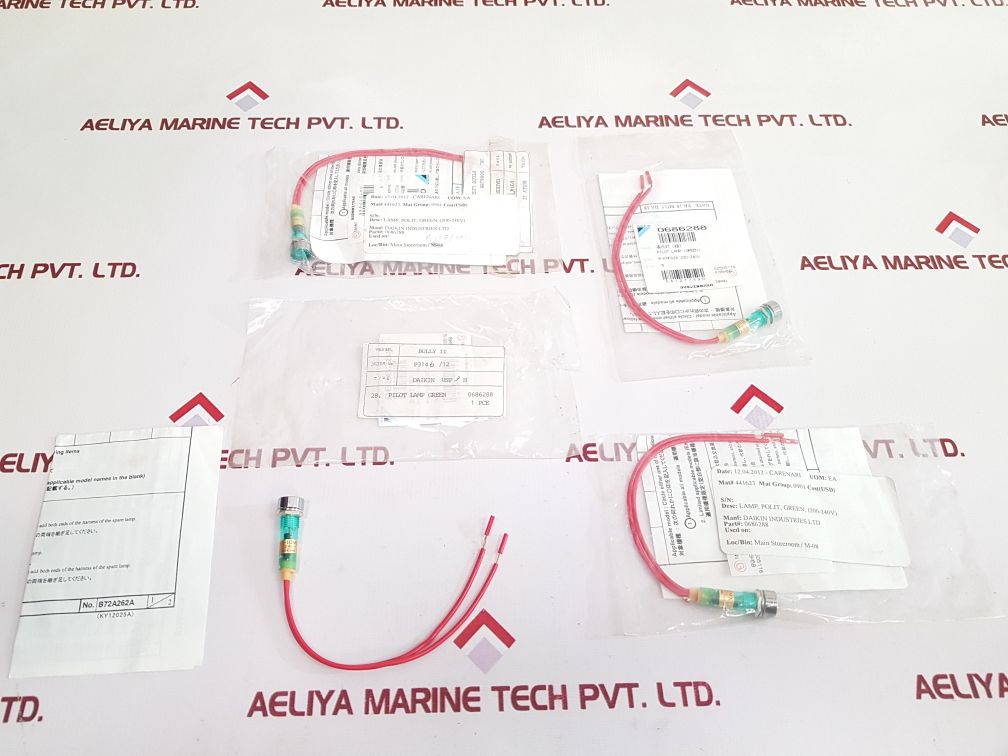 Set Of 4X Sakazume Lms-10Mx Green Pilot Lamp