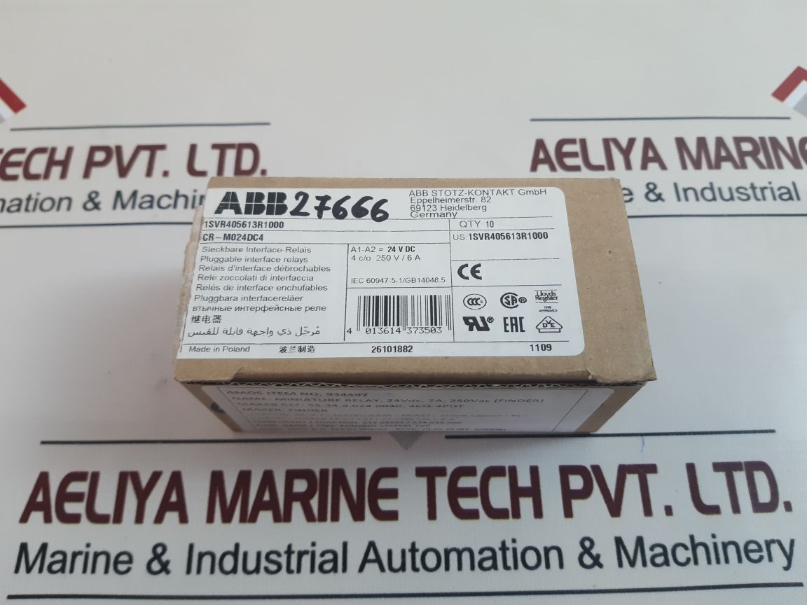 Lot Of 6X ABB CR-M024DC4 Pluggable Interface Relays 1SVR405613R1000