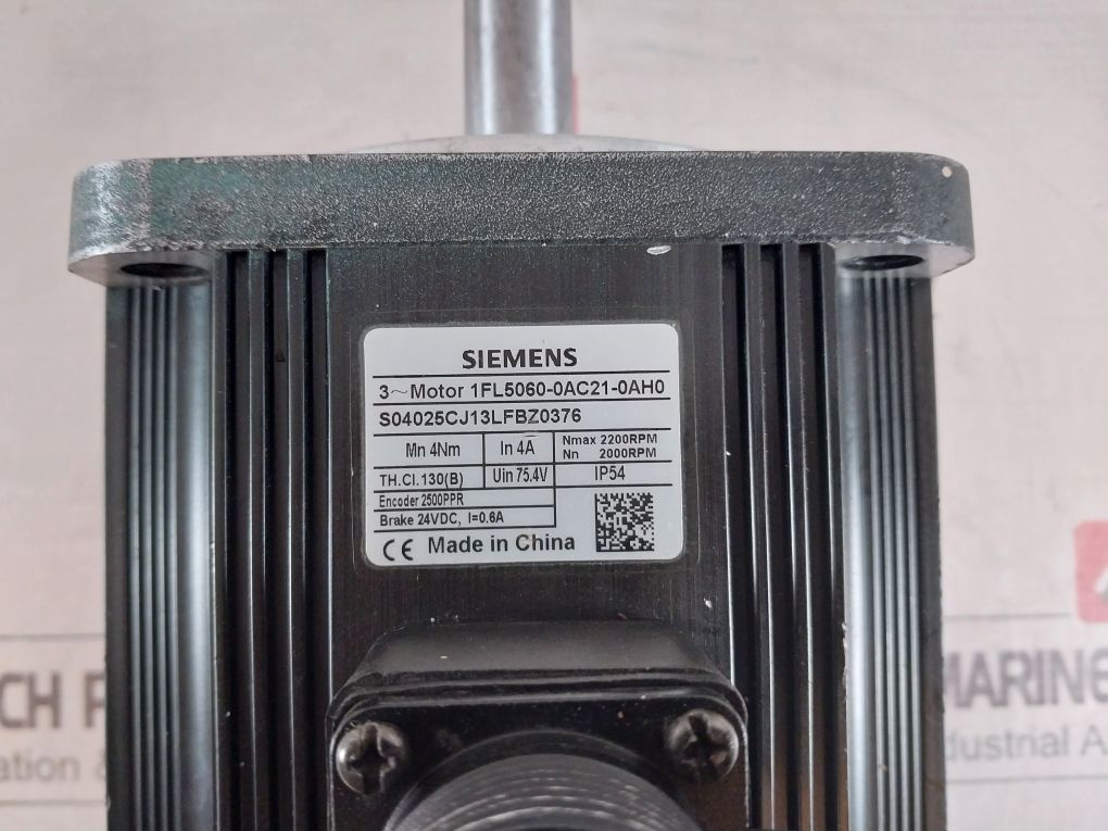 Siemens 1Fl5060-0Ac21-0Ah0 Simotics Synchronous Servomotor 2200 Rpm