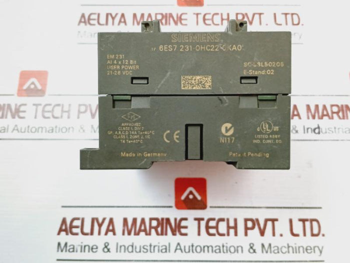 Siemens 6Es7 231-0Hc22-0Xa0 Analog Input Module Em 231 21-28 Vdc