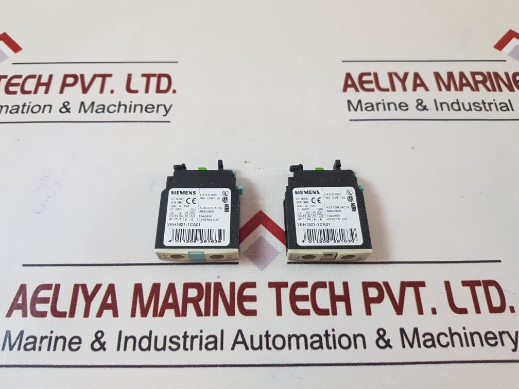 Set of 2X Siemens 3rh1921-1ca01 auxiliary contact block