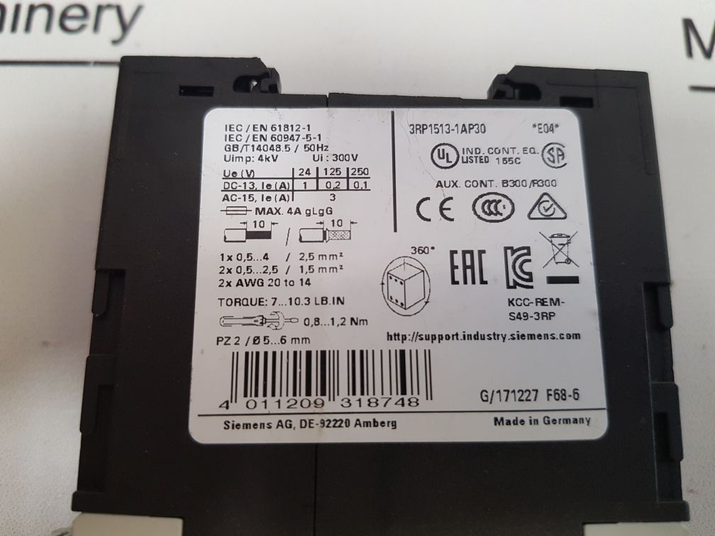 Siemens Sirius 3Rp1513-1Ap30 Time Relay