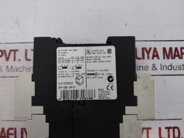 Siemens 3Rp1525-1Bp30 Sirius 3R Timing Relay 24V Ac/Dc