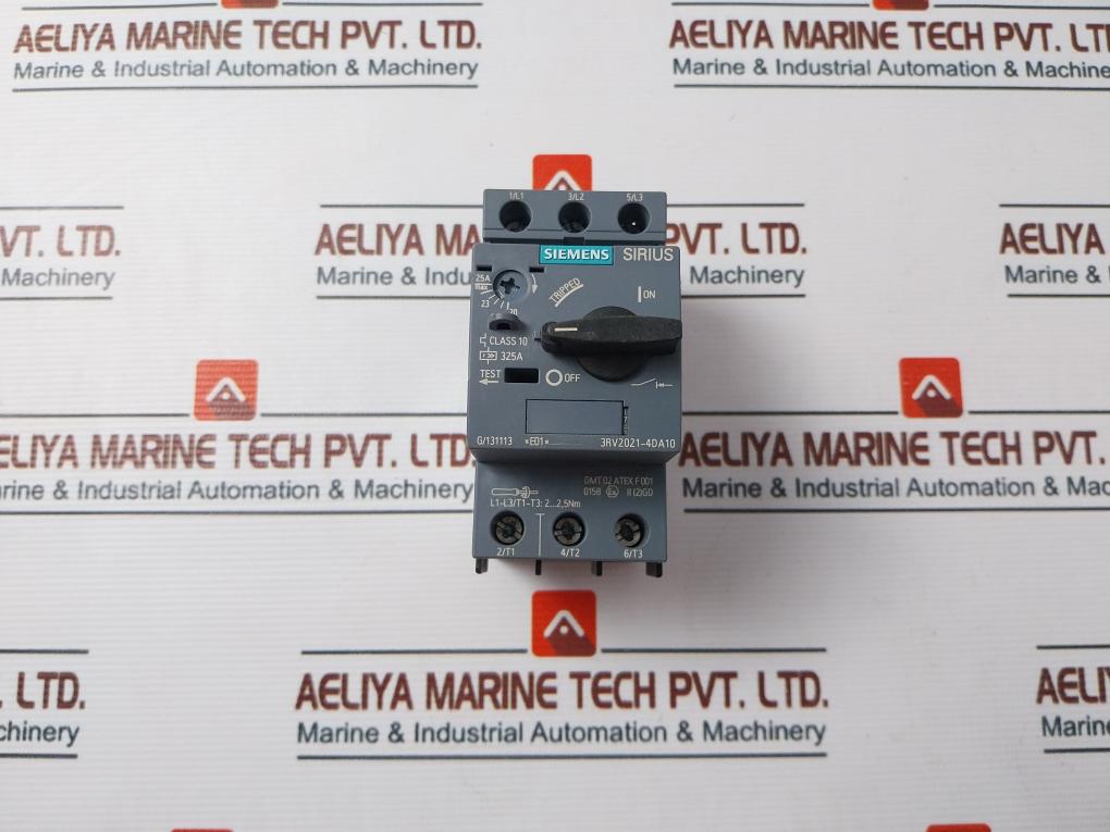 Siemens 3Rv2021-4Da10 Motor Protection Circuit Breaker 480V 20-25A