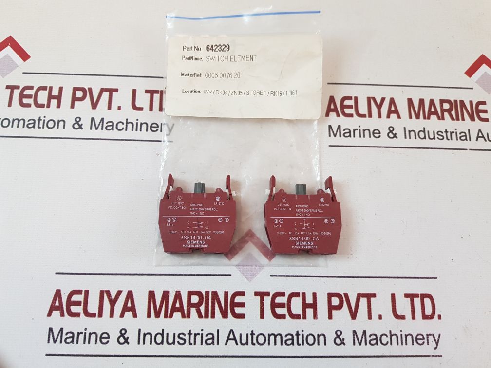 Siemens 3Sb1400-0A Auxiliary Contact Block 10A