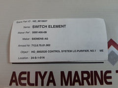 Siemens 3Sb14 00-0B Contact Block 712.0.75.01.062 Ac-15 6A 230V