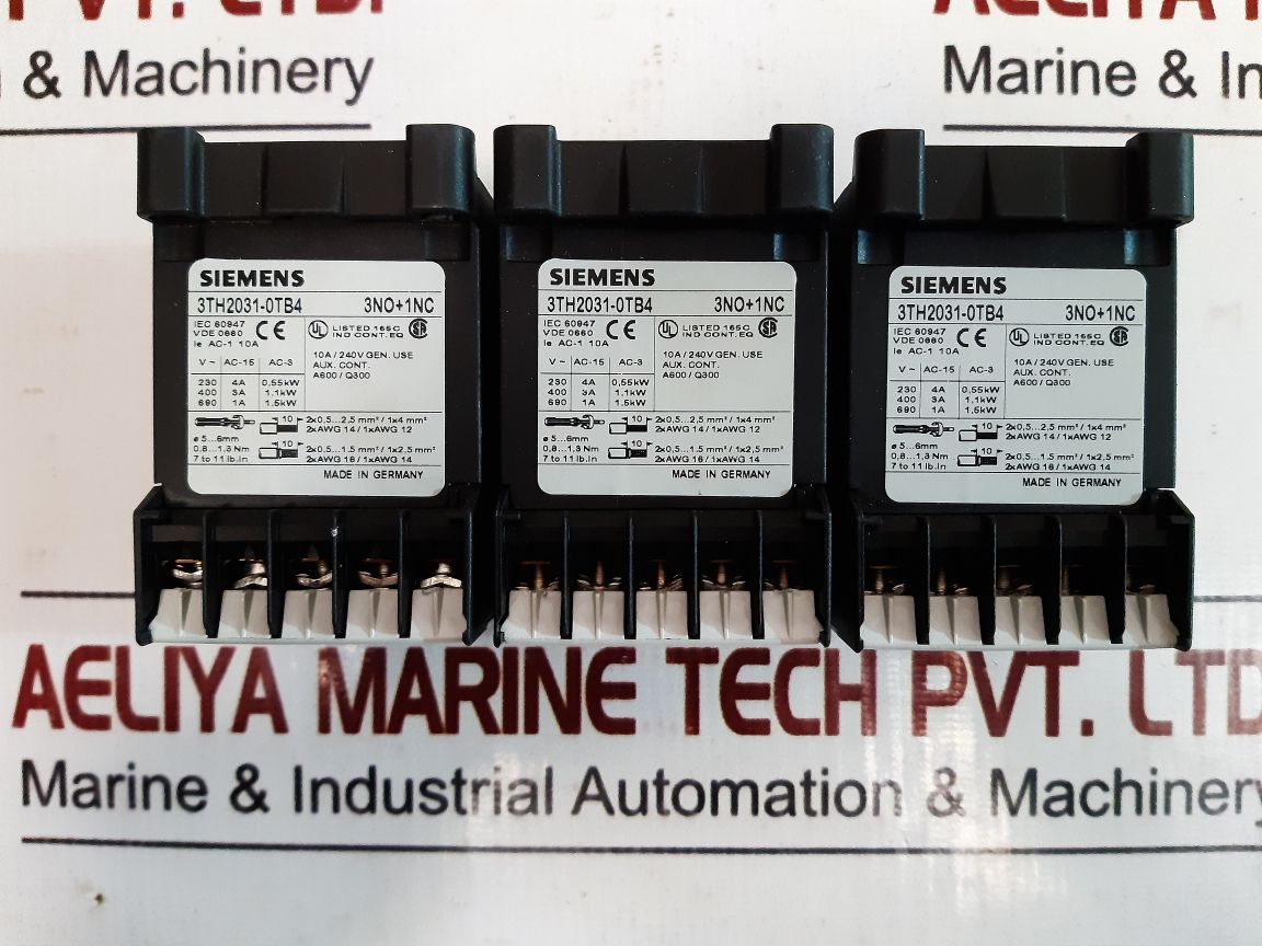 Siemens 3Th2031-0Tb4 Control Relay - Aeliya Marine Tech