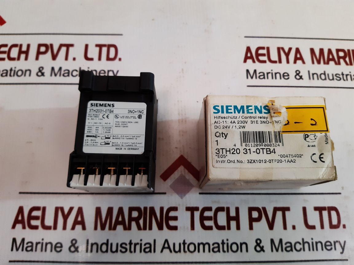 Siemens 3Th2031-0Tb4 Control Relay - Aeliya Marine Tech