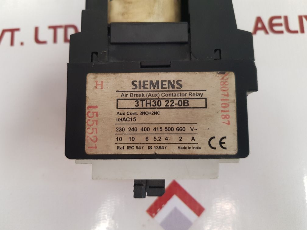 Siemens 3Th30 22-0B Auxiliary Contactor Relay 3Th30 22E