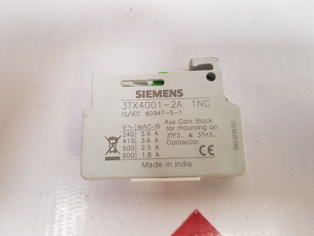 Siemens 3Tx4001-2A Auxiliary Contact Block
