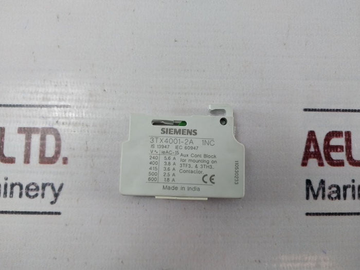 Siemens 3Tx4001-2A Auxiliary Contact Block 110530233