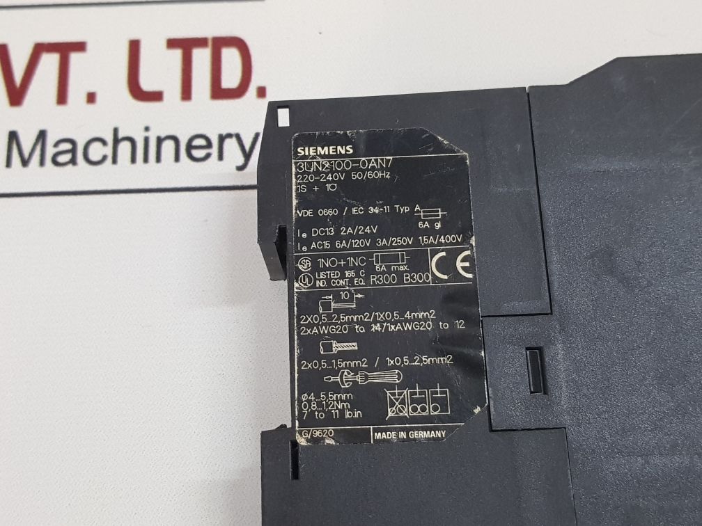 Siemens 3Un2100-0An7 Thermistor Protection Relay 3Un21, 5A/400V
