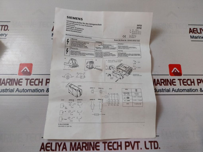 Siemens 3VF9222-1AC10 1 Alarm Switch 4800-1277A00