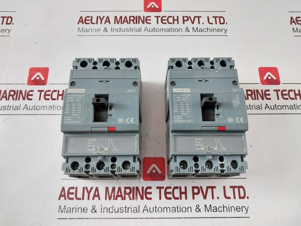 Siemens 3Vt1712-2Da36-0Aa0 Circuit Breaker 50/60Hz 690V 125A