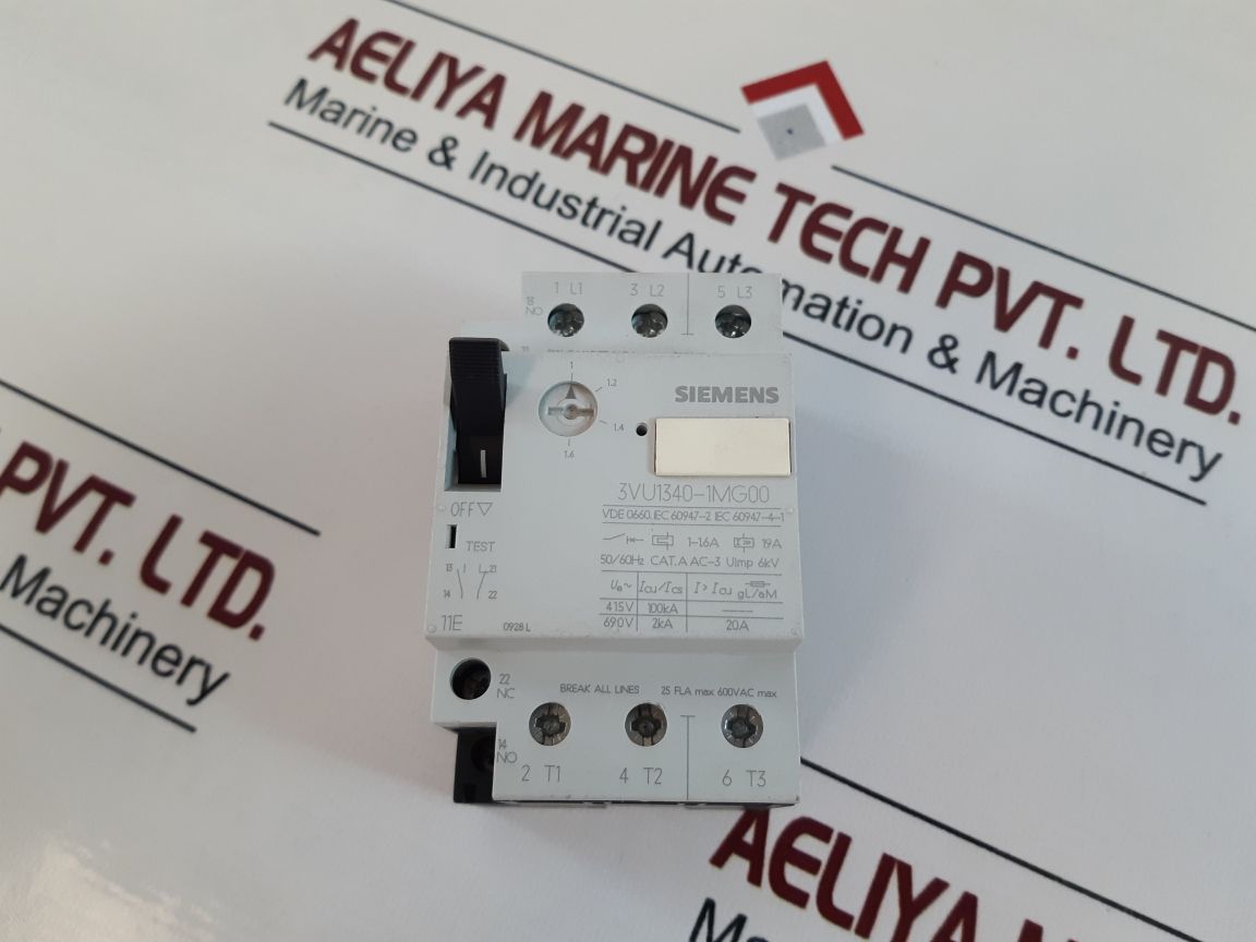 Siemens 3Vu1340-1Mg00 Motor Protection Circuit Breaker 600Vac