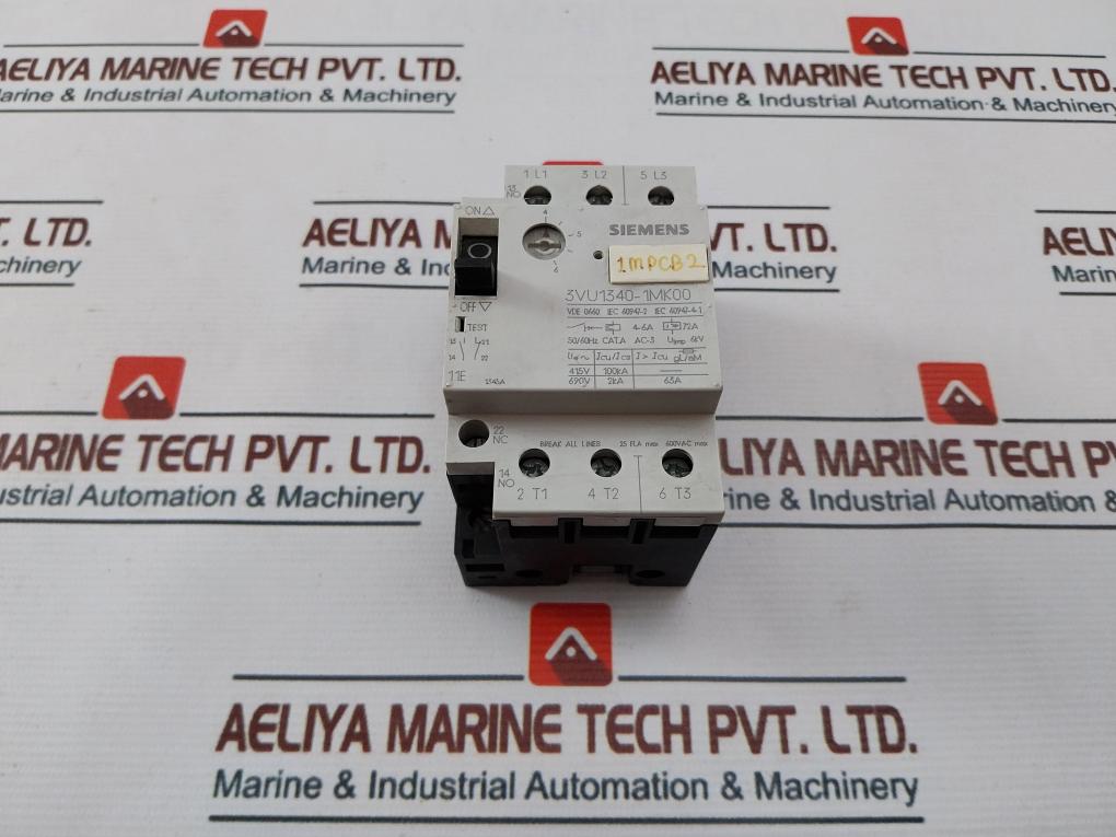 Siemens 3Vu1340-1Mk00 Motor Circuit Breaker 600Vac 50/60 Hz