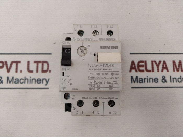 Siemens 3Vu1340-1Mm00 Motor Circuit Breaker 10-16A