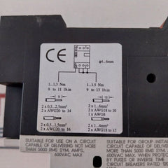 Siemens 3Vu1340-1Nk00 5-8A Circuit Breaker 100222581 50/60Hz