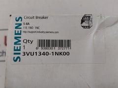 Siemens 3Vu1340-1Nk00 5-8A Circuit Breaker 100222581 50/60Hz