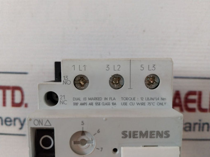 Siemens 3Vu1340-1Nk00 5-8A Circuit Breaker 100222581 50/60Hz