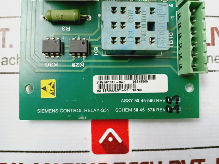 Siemens 5845560 Control Relay-s31 Type 07