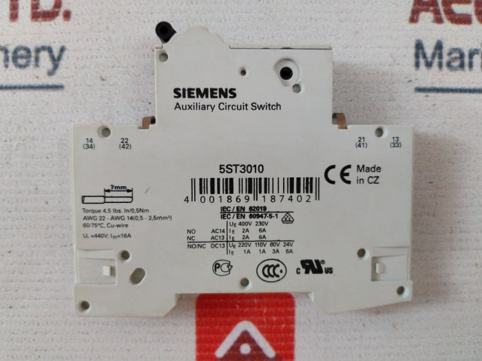 Siemens 5ST3010 Auxiliary Circuit Switch 60947-5-1