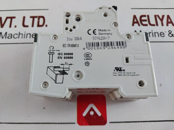Siemens 5Sy62 C6 Auxiliary Circuit Switch Iec/En 62019, 4 001869 246499 A002376