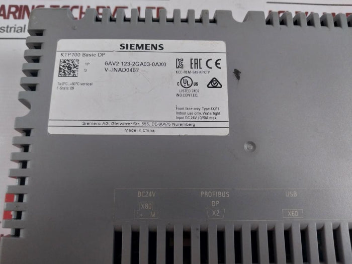 Siemens 6Av2 123-2Ga03-0Ax0 Key/Touch Operation Panel Simatic Hmi