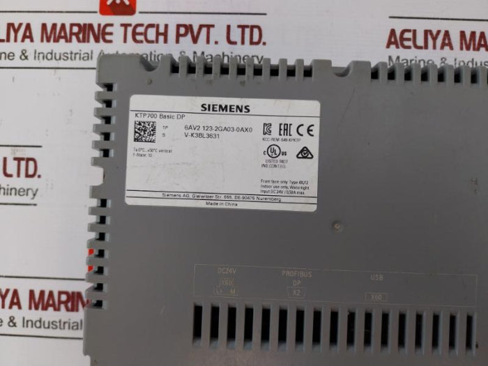 Siemens 6Av2 123-2Ga03-0Ax0 Simatic Hmi Touch Panel Ktp700 Basic Dp