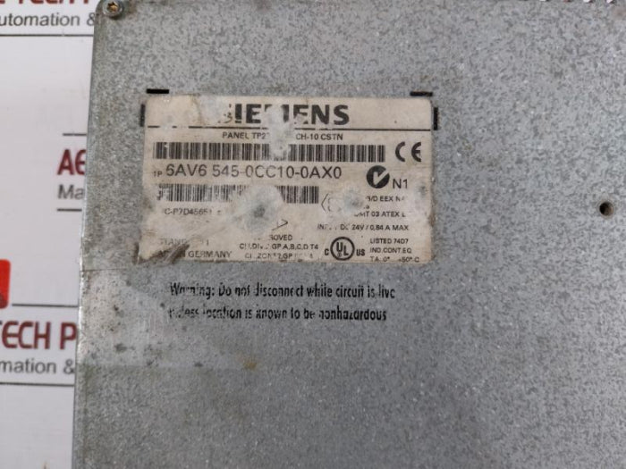 Siemens 6Av6 545-0Cc10-0Ax0 Touch Screen Dc 24V/ 0.84A Max