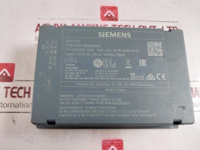 Siemens 6Ed1055-4Mh08-0Ba0 Logo Tde Text Display Module 12/24V Dc