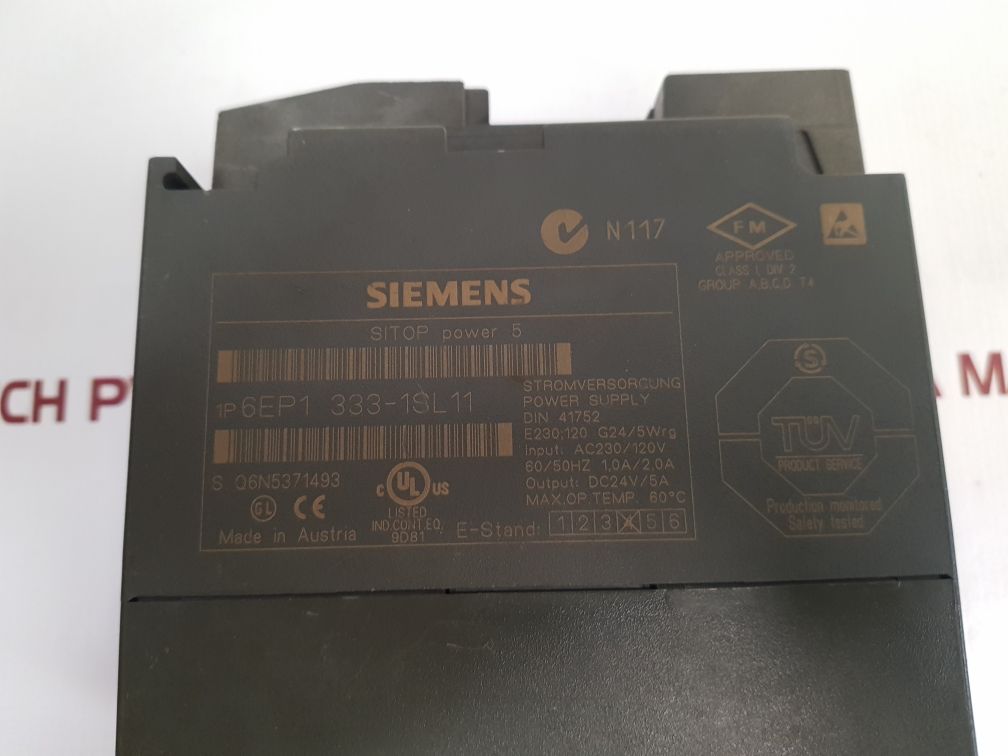 Siemens 6Ep1333-1Sl 11 Power Supply