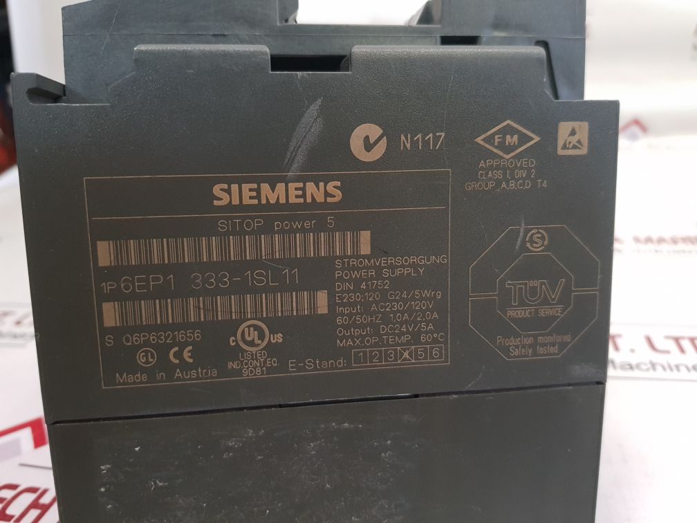 Siemens Sitop Power 5 6EP1 333-1SL11 Power Supply AC230V/ 120V (Not Working)