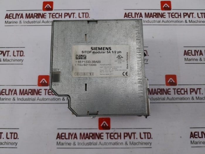 Siemens 6Ep1 333-3Ba00 Sitop Power Supply Input 120/230Vac/230-500Vac , 24V-28.8