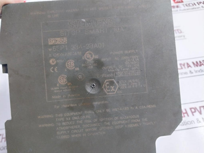 Siemens Sitop Smart 10A 6Ep1 334-2Ba01 Power Supply Module 24V Class 1