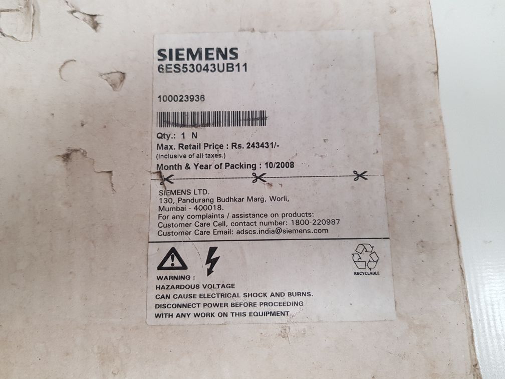 Siemens Simatic 6Es5304-3Ub11 Interface Module Ewk-x30