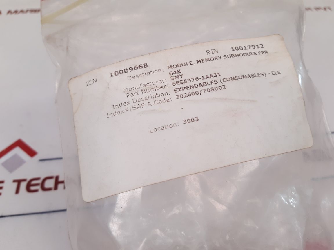 Siemens 6Es5376-1Aa31 Memory Submodule