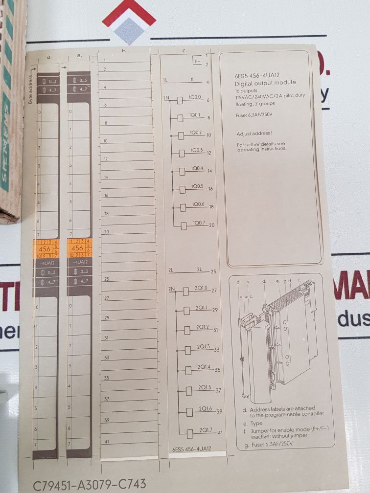 Siemens 6Es5456-4Ua12 Digital Output Module