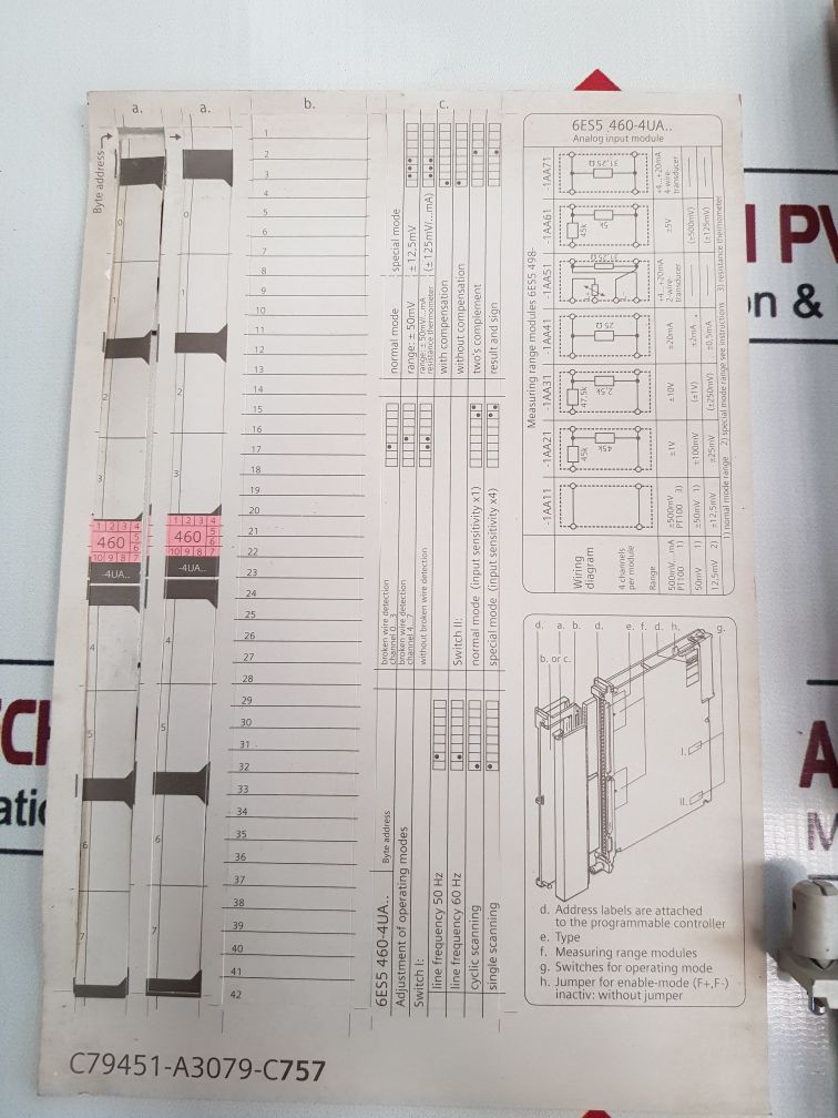 Siemens Simatic S5 6Es5460-4Ua13 Analog Input Module