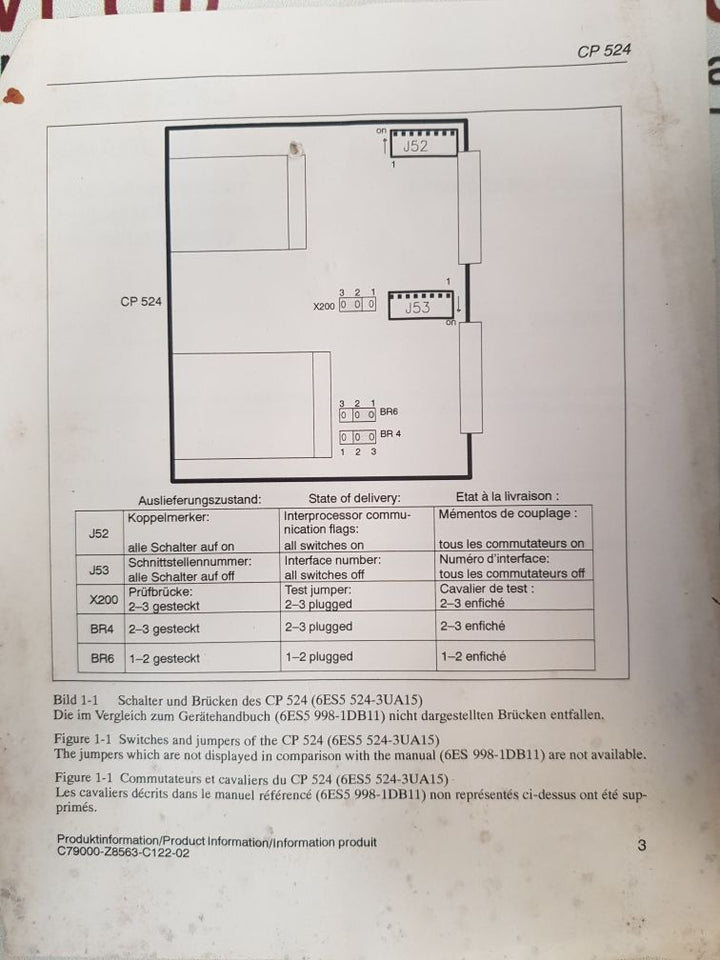 Siemens 6Es5524-3Ua15 Communications Processor Module