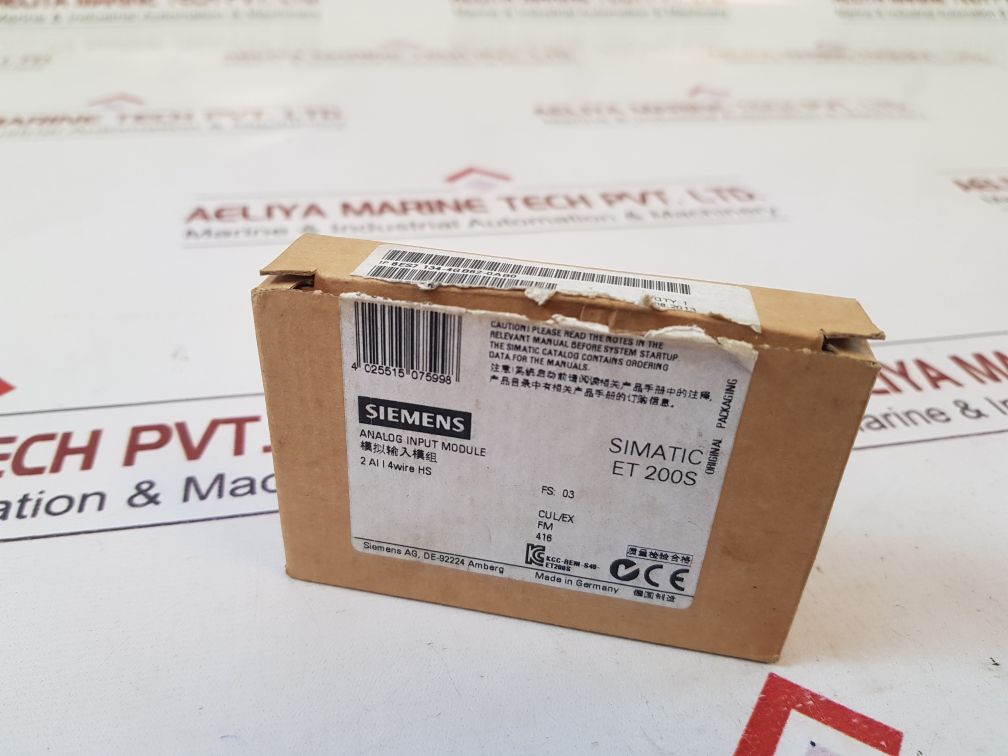 Siemens Simatic S7 6Es7 134-4Gb62-0Ab0 Analog Input Module