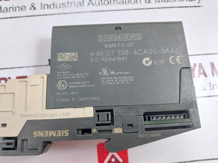 Siemens 6Es7 138-4Ca00-0Aa0 Power Module 1P Kema 01 Atex 1230X