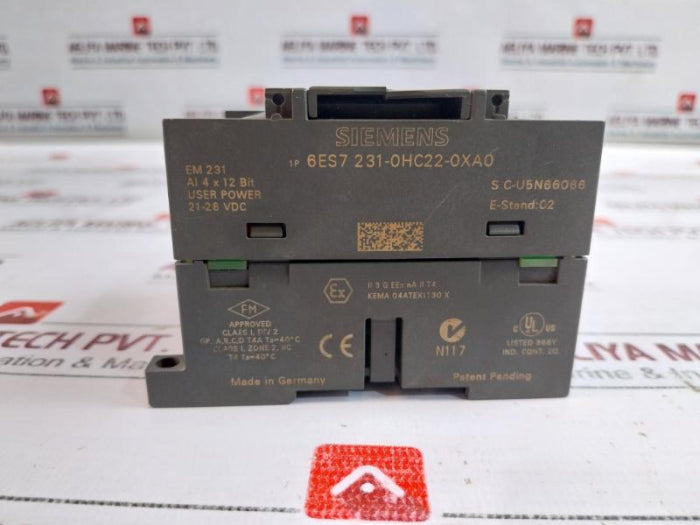 Siemens 6Es7 231-0Hc22-0Xa0 Analog Input 21-28 Vdc T4A Ta = 40°C