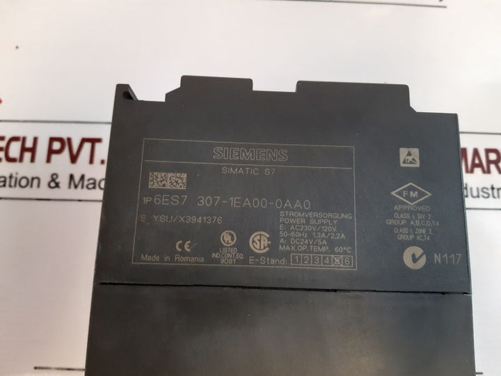 Siemens Simatic S7 6Es7 307-1Ea00-0Aa0 Power Supply 120V