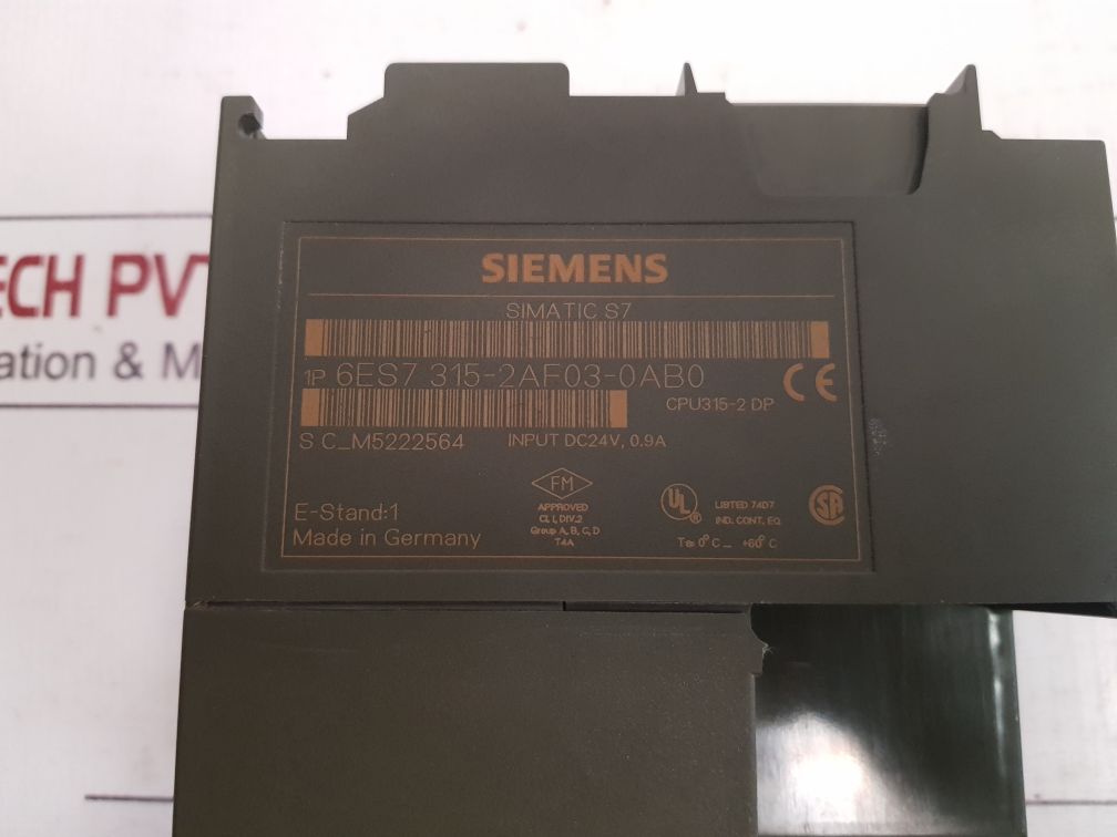 Siemens 6Es7 315-2Af03-0Ab0 Power Supply Used