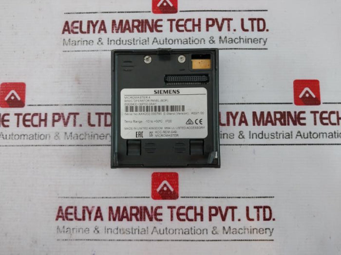 Siemens 6Se6400-0Bp00-0Aa1 Micromaster 4 Basic Operator Panel, Ip20