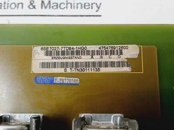 Siemens 6Se7027-7Td84-1Hg0 Fuse Module 475476.0144.00