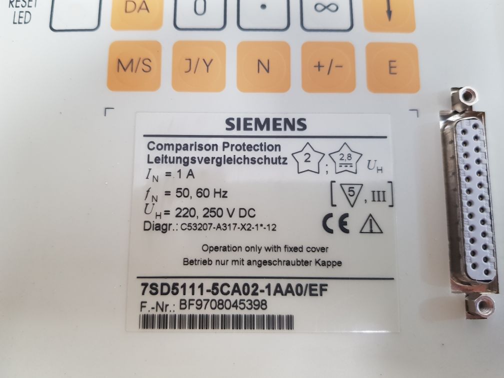 Siemens 7sd5111-5ca02-1aa0/ef comparison protection module