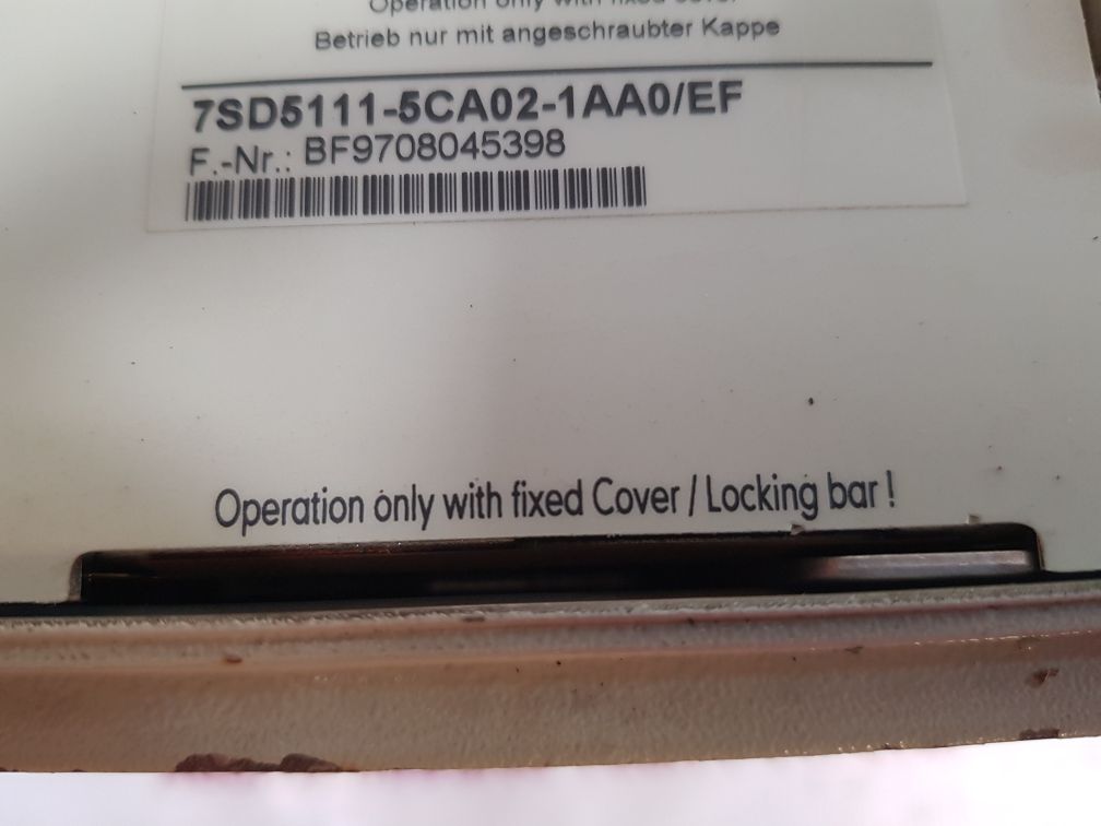 Siemens 7Sd5111-5Ca02-1Aa0/Ef Comparison Protection Module